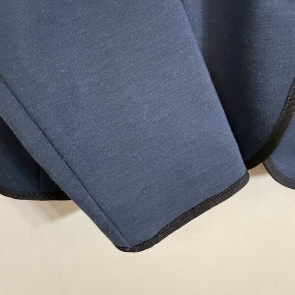 Gap The Academy Ponte Blazer Jacket Women's 8 Navy Blue Black Trim Career Formal - Picture 9 of 14